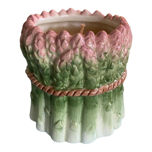 Fitz & Floyd Classics Candle Asparagus Vegetable Poured Wax Ceramic 3 1/2 inches - Picture 5 of 7